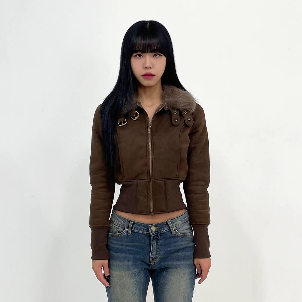 MINI FUR SUEDE MUSTANG - BROWN