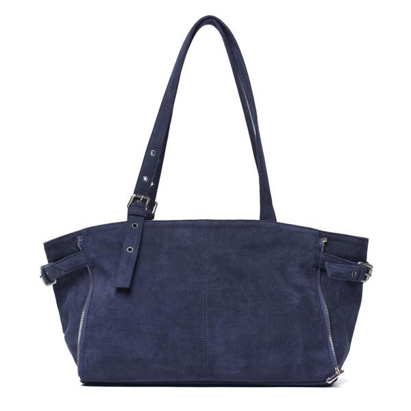 지퍼쇼퍼백 zipper shopper bag M suede navy