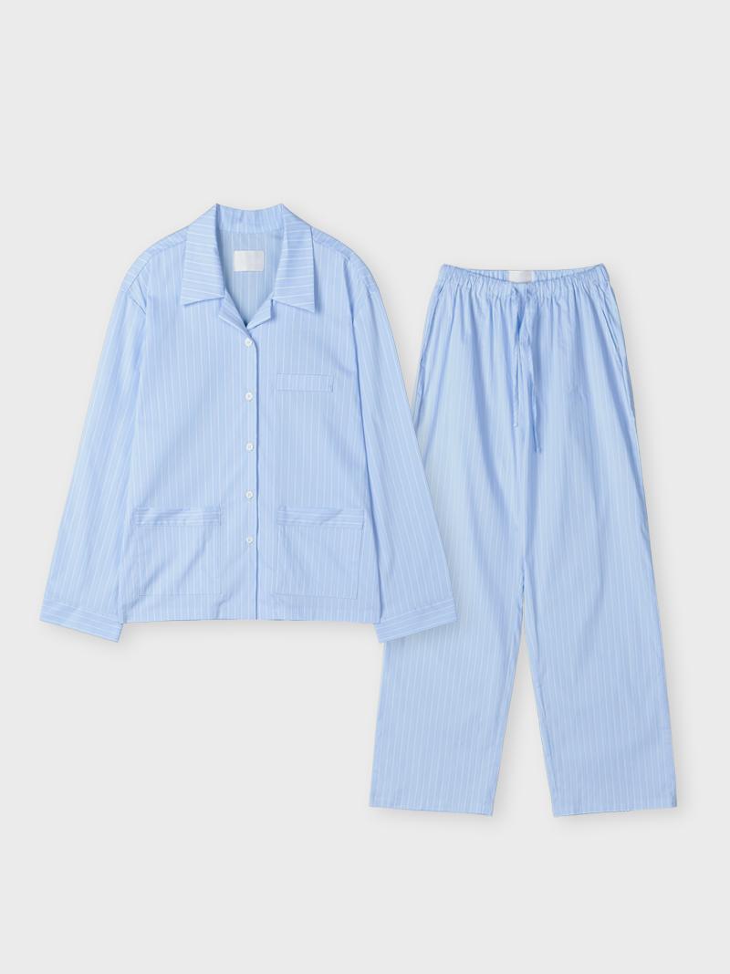 HOME WEAR SHIRTS & PANTS SET (BABY BLUE STRIPE)