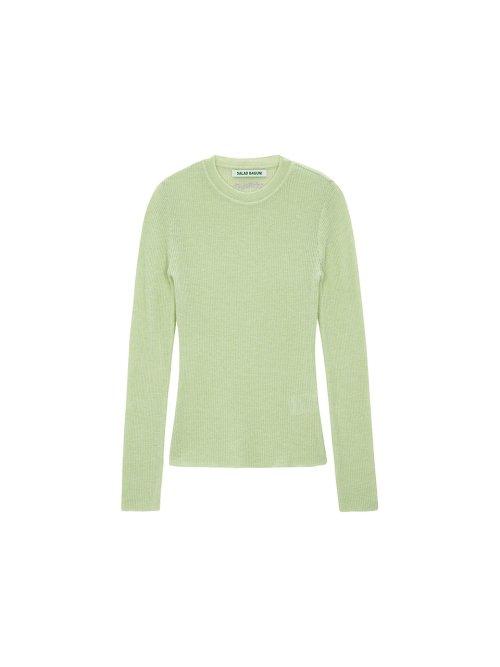 Mohair Ribbed Round Pullover_mint
