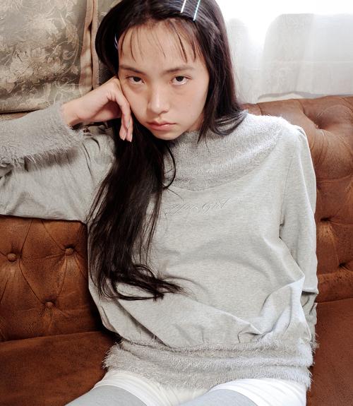 FFATS GIRL MOCKNECK L/S TEE_GREY(NG2FFFT560A)