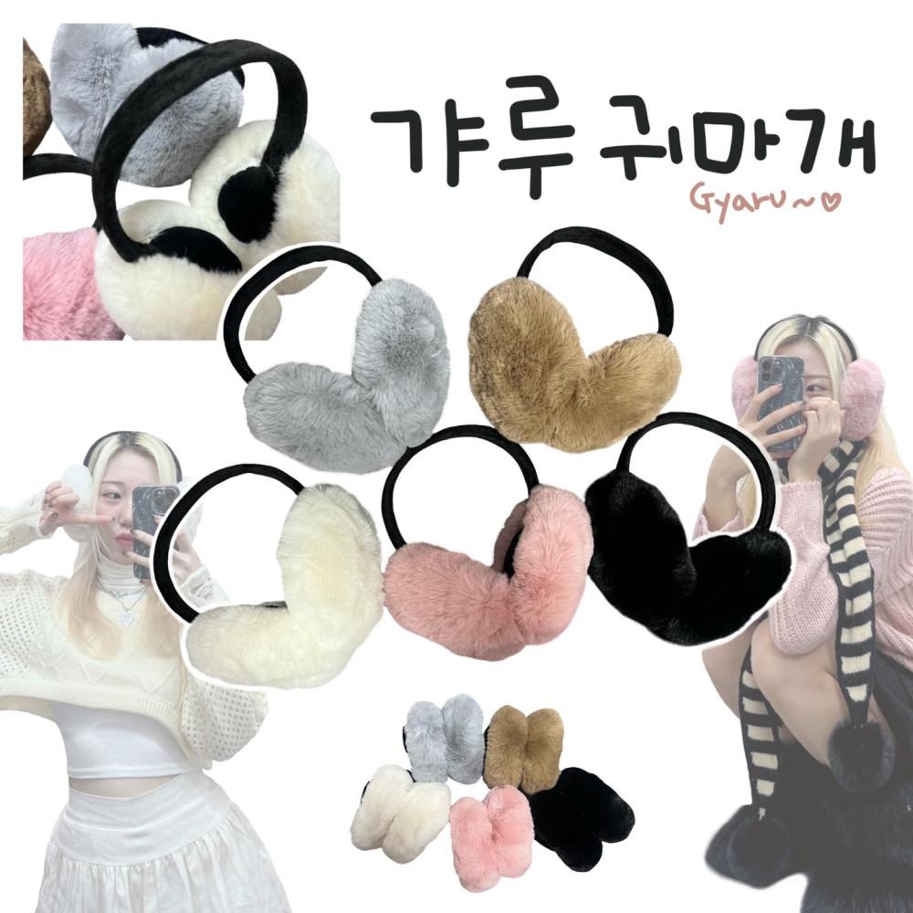 Gyaru fur big earmuffs (5color)