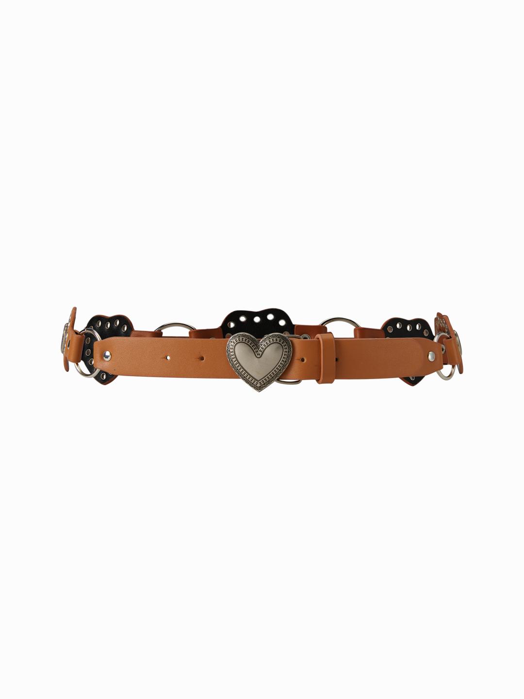 HEART ENGRAVED & EYELET EMBELLISHED BELT