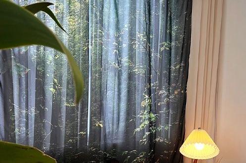 쉬폰 패브릭 포스터 인테리어 가리개 커튼 140x225cm