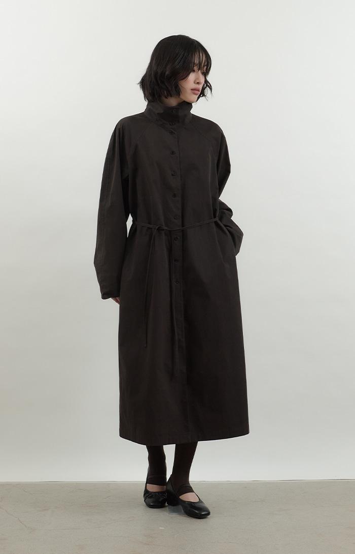 Twisted Shirt Dress_Brown