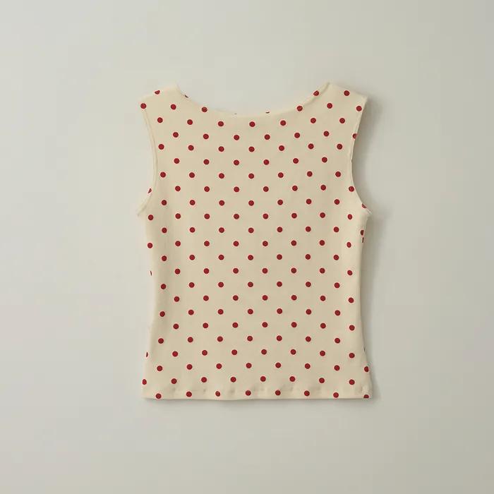 Dot sleeveless top / Red