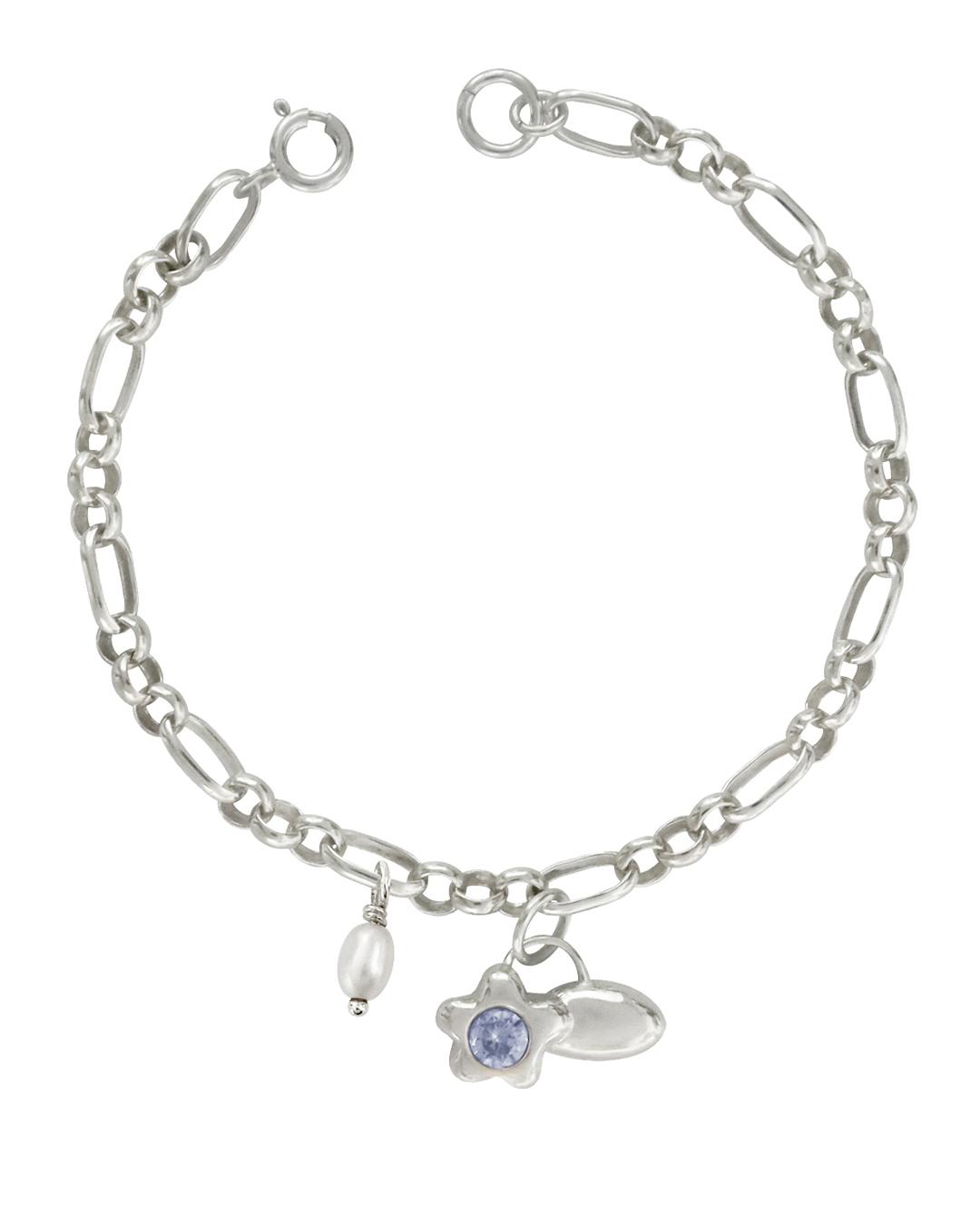 [ Silver925 ] Flower shaped bold bracelet ( 15colors )