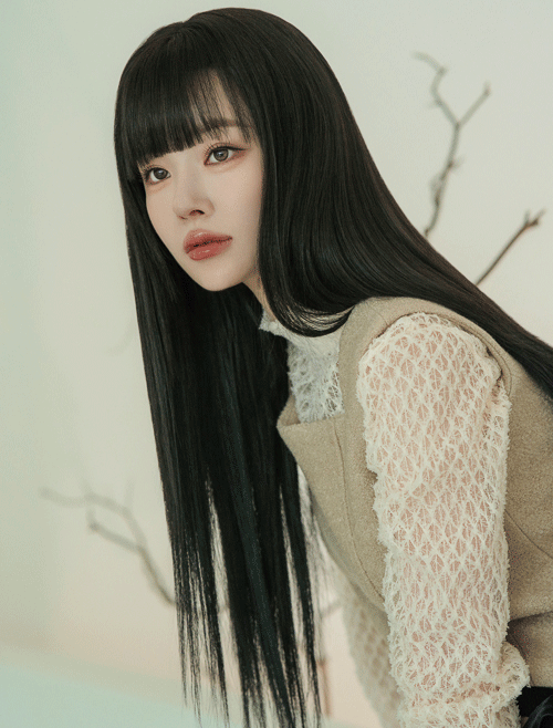 여성 인모 탑커버 앞머리소프트뱅 스트레이트 인모블렌딩