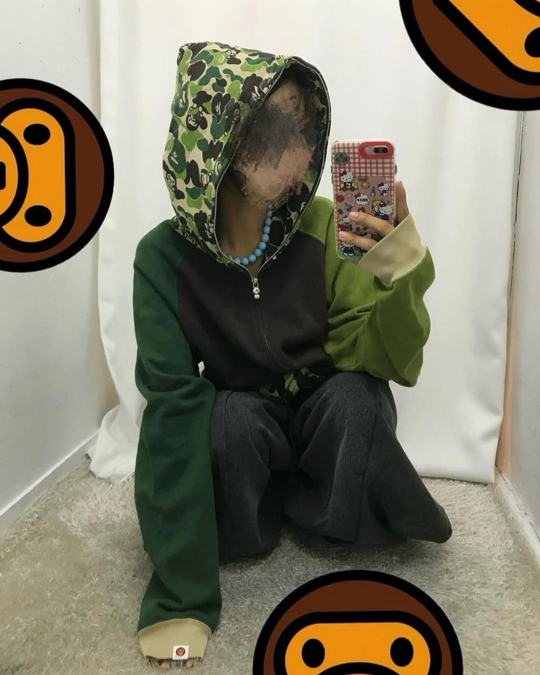 베이프 마일로 카모 배색 후드집업 | 후루츠패밀리