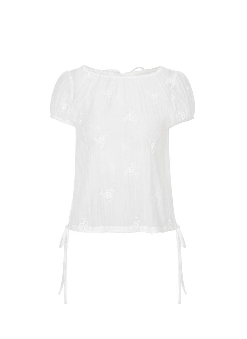 Flower String Blouse (White)