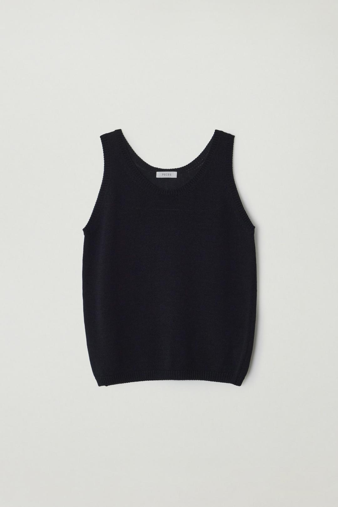 Summer sleeveless knit (Black)