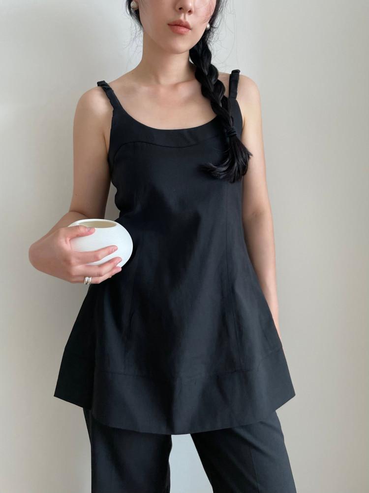 ROENA SET - UP 뷔에스트 와이드 밴딩 팬츠 셋업