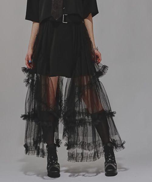 【一部カラー先行予約中 LADIES】チュールフリルベルトスカート