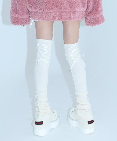 1 1 레이스업 레그워머 - 아이보리