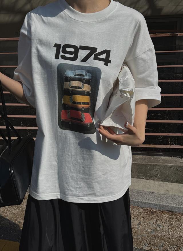 올드카 코튼 티셔츠