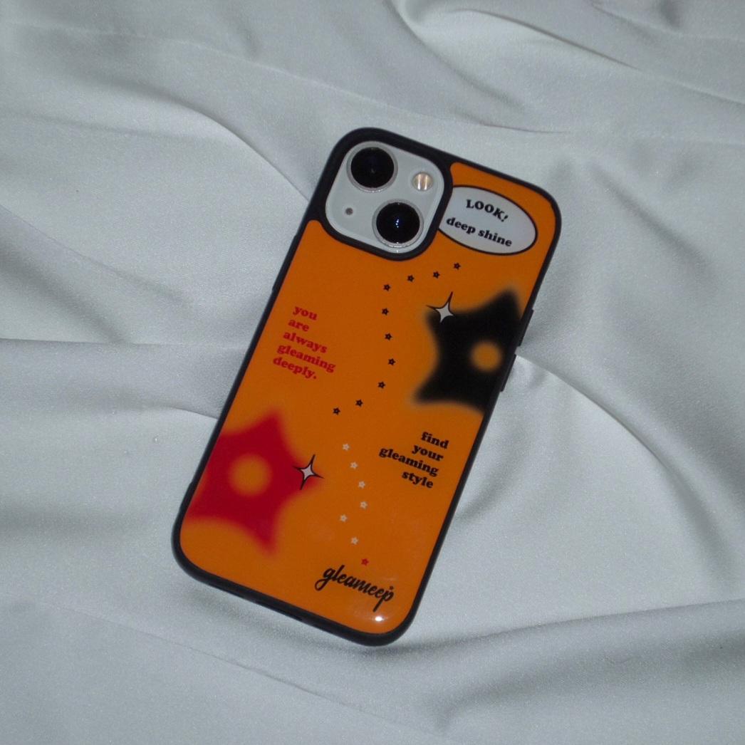 deep shine star phone case <orange>