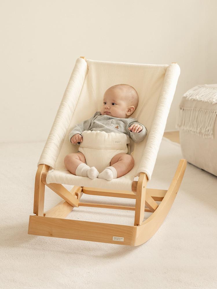 [세이지폴 스튜디오] 원목 코지핏 신생아 아기 바운서 세트