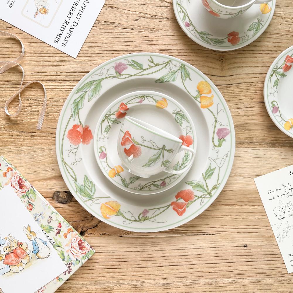 리얼 빈티지 아담스 썸머 딜라이트 L사이즈 접시, 컵앤소서 찻잔 / 빈티지그릇