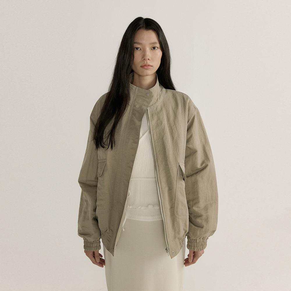 HIGH NECK QUILTED LINING JUMPER (2COLOR)