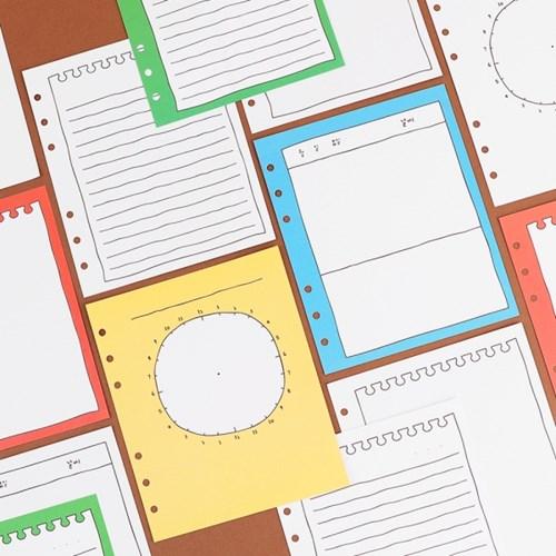 [A6 와이드] 끄적끄적 6공 다이어리 리필 속지