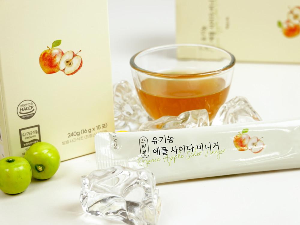 [팀키토 x 프티봉] 유기농 애플 사이다 비니거 액상스틱 15포 240g 사과초모식초 애사비