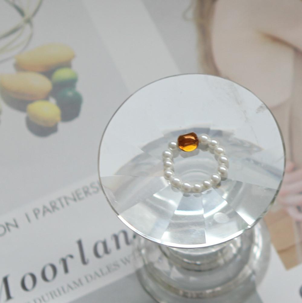 [휘요] 체코 브라운 비즈 반지