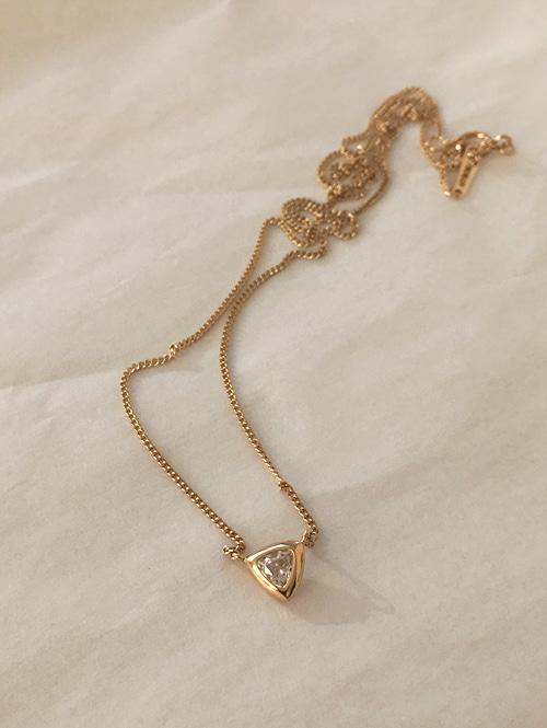 14k triangle necklace