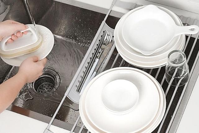 수저 건조 가능! 실리콘 물빠짐 롤링 식기 드라잉 매트 2size