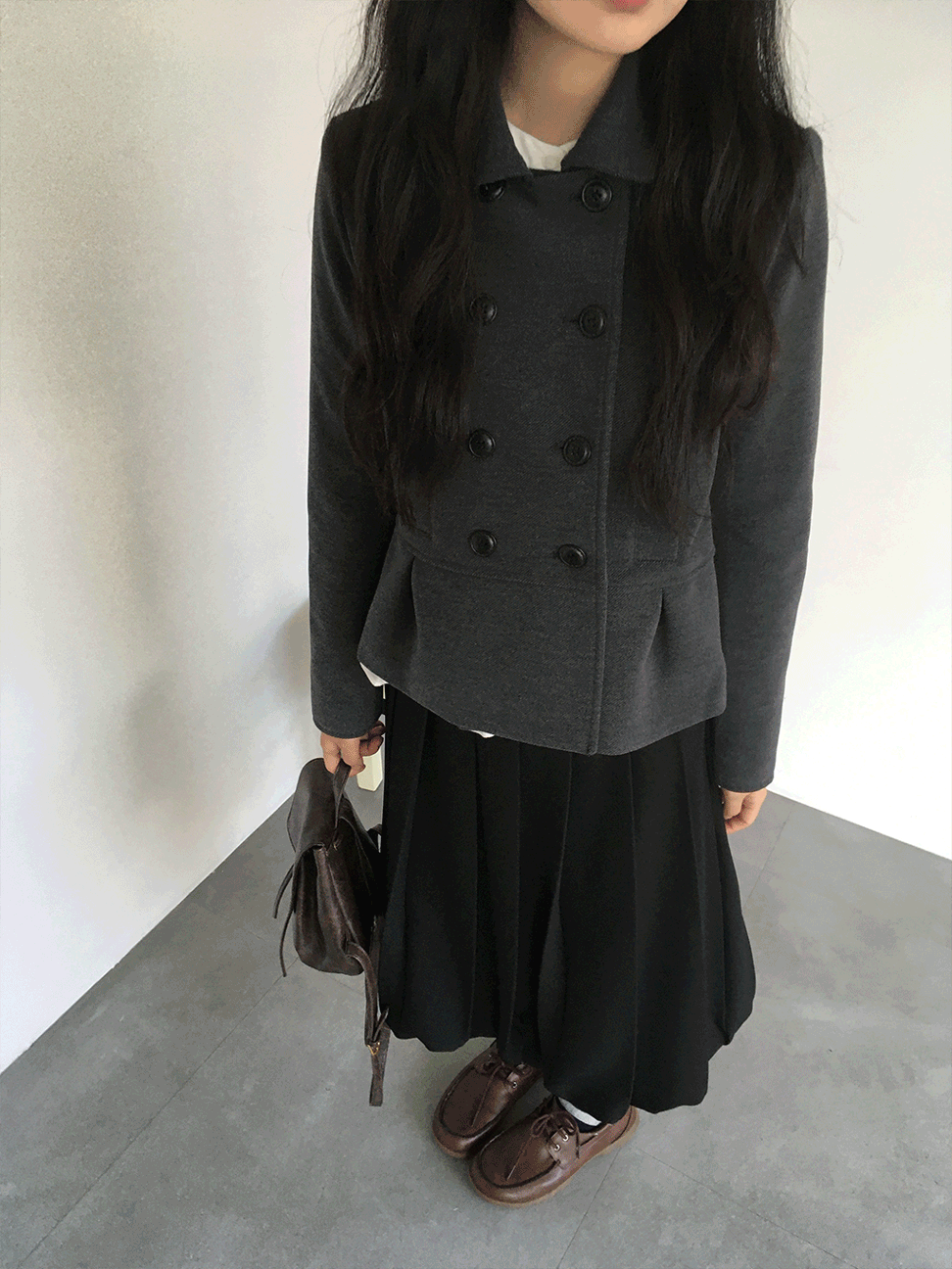 오운마인드 모노 카라 자켓 2color [프릴/프레피/겨울/클래식]