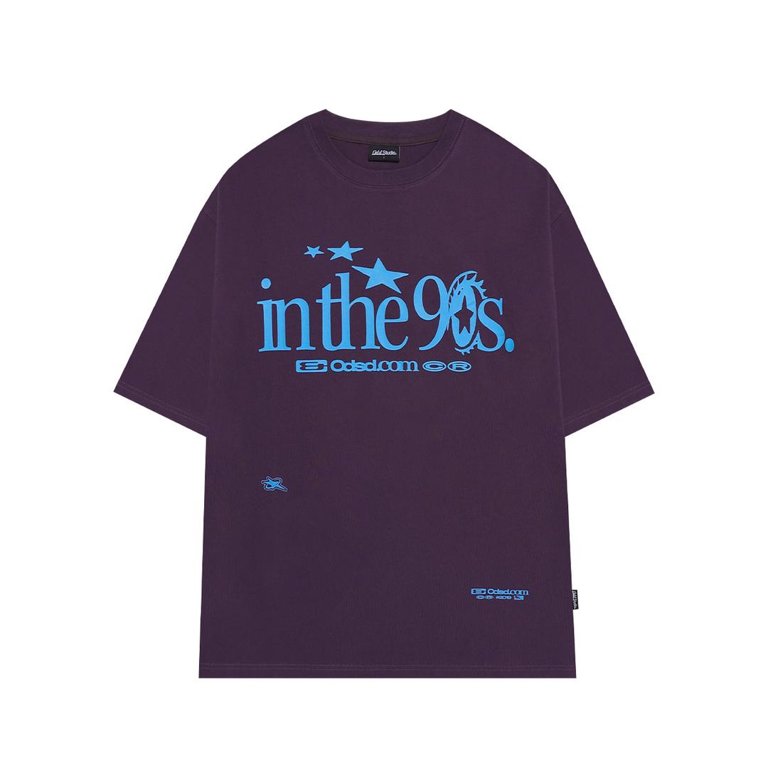 인 더 나인티스 그래픽 오버핏 티셔츠 - DARK PURPLE