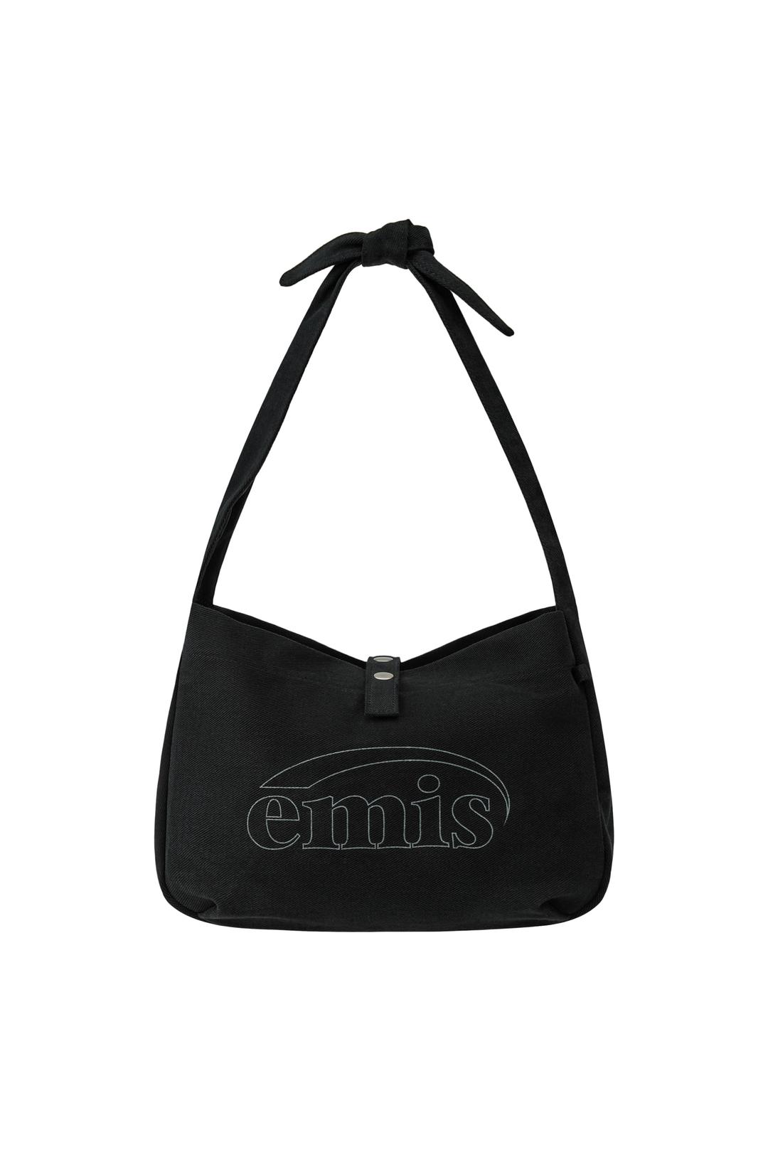 VINTAGE COTTON TOTE BAG-BLACK