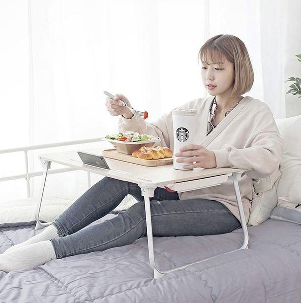 접이식 E0 좌식테이블 650 베드트레이 수납 침대보조테이블