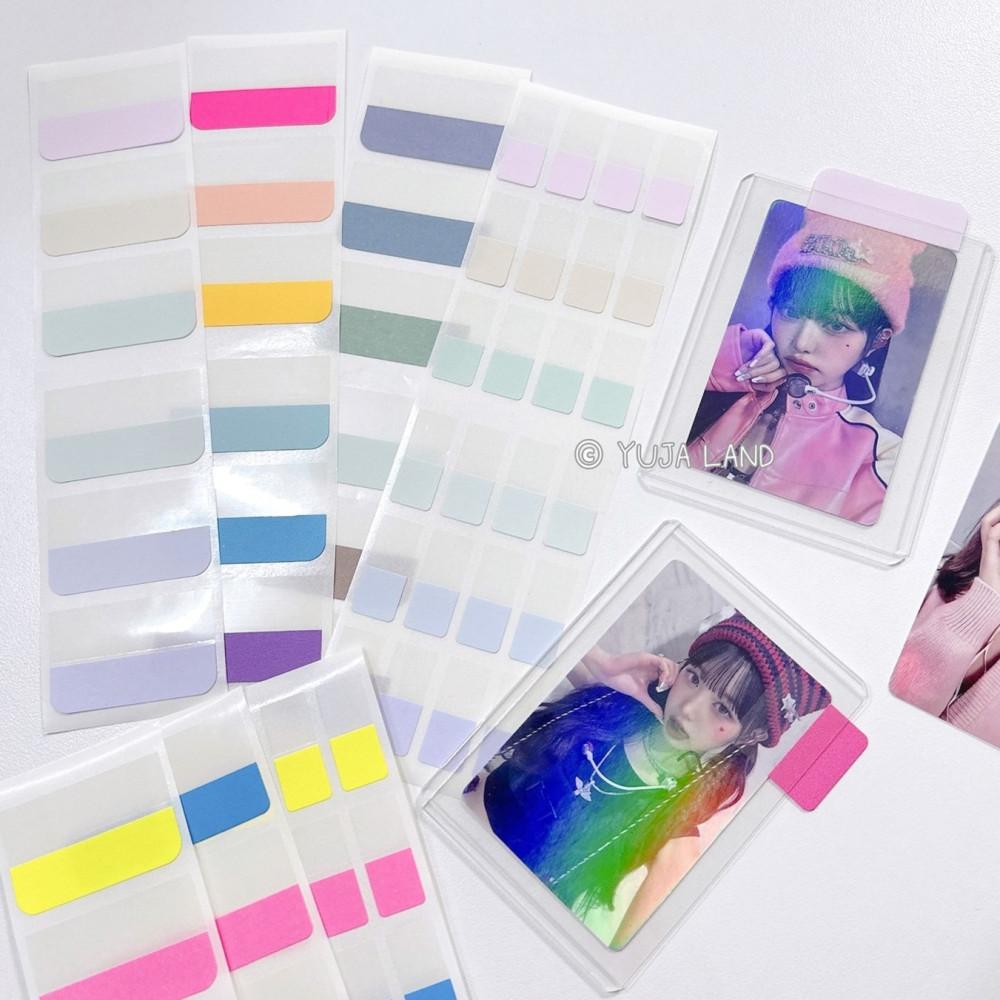 파스텔 컬러 대 포토카드 포카 투명 필름 인덱스 포스트잇