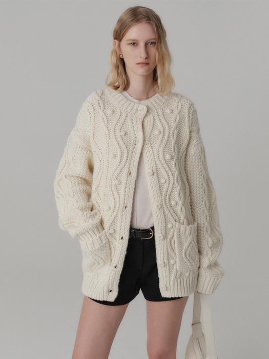 설리 청키 니트 가디건_아이보리 / SULLY CHUNKY KNIT CARDIGAN_IVORY