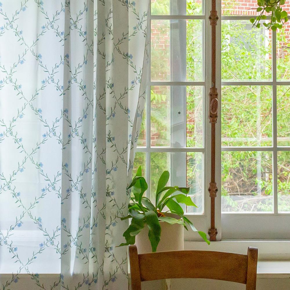 프렌치 가든 드로잉 커튼 3size 거실커튼 창문 가리개커튼