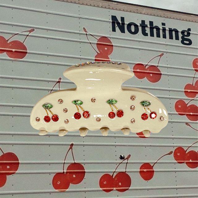 블링 큐빅 체리 집게핀