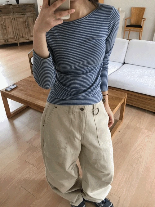 잔스트라이프 긴팔티 (3color)