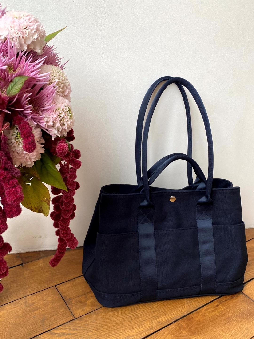 2ND / JARDIN 36 CANVAS BAG (NAVY)
