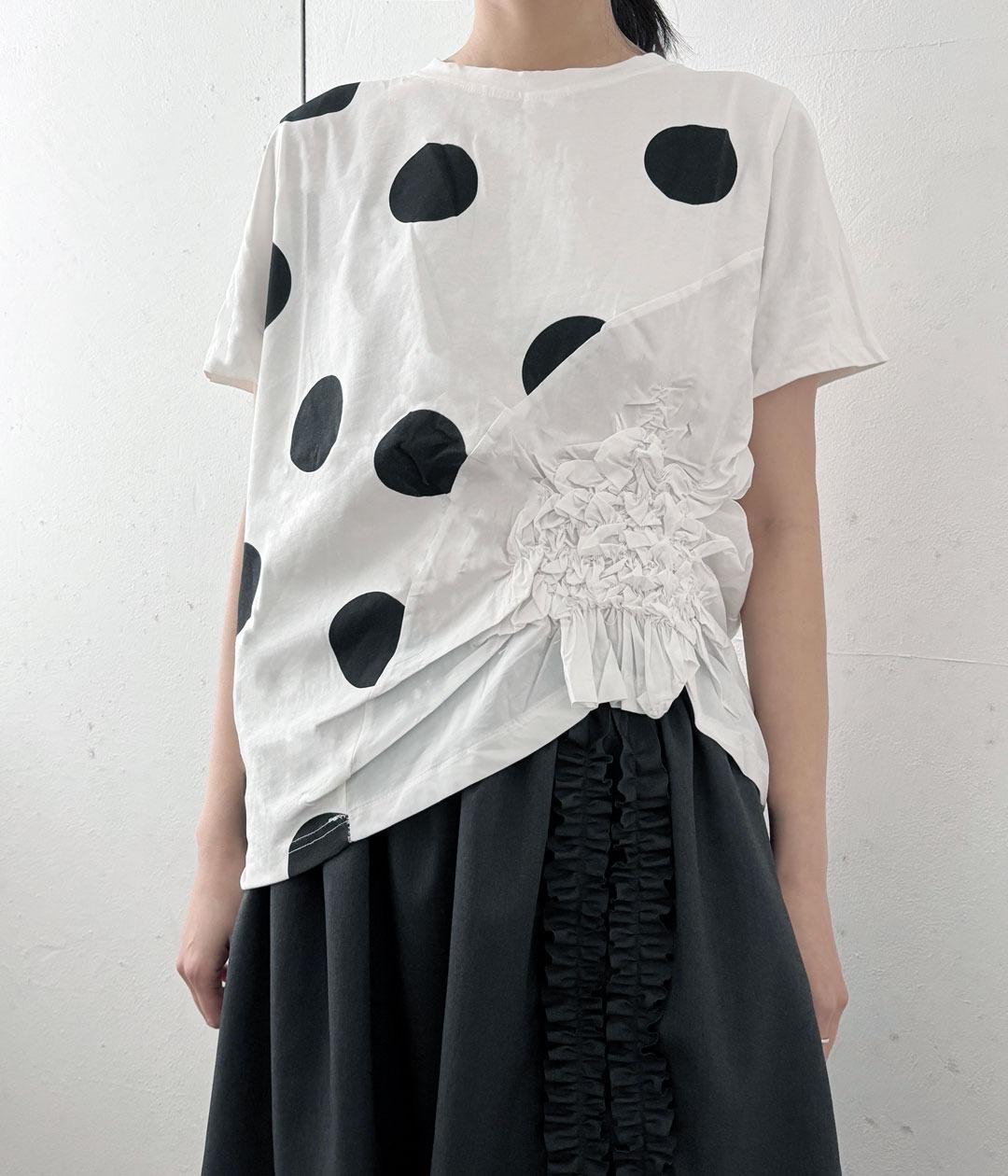 dot square shirring top