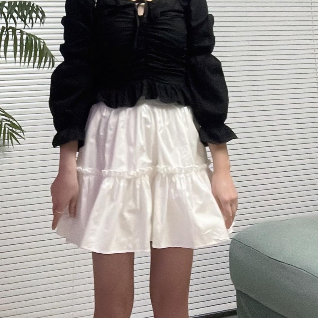 [~88]속바지'◡'전체밴딩 캉캉 레이스 무채색 미니 미디 스커트( 시즈니룩 하이웨스트 빅사이즈)