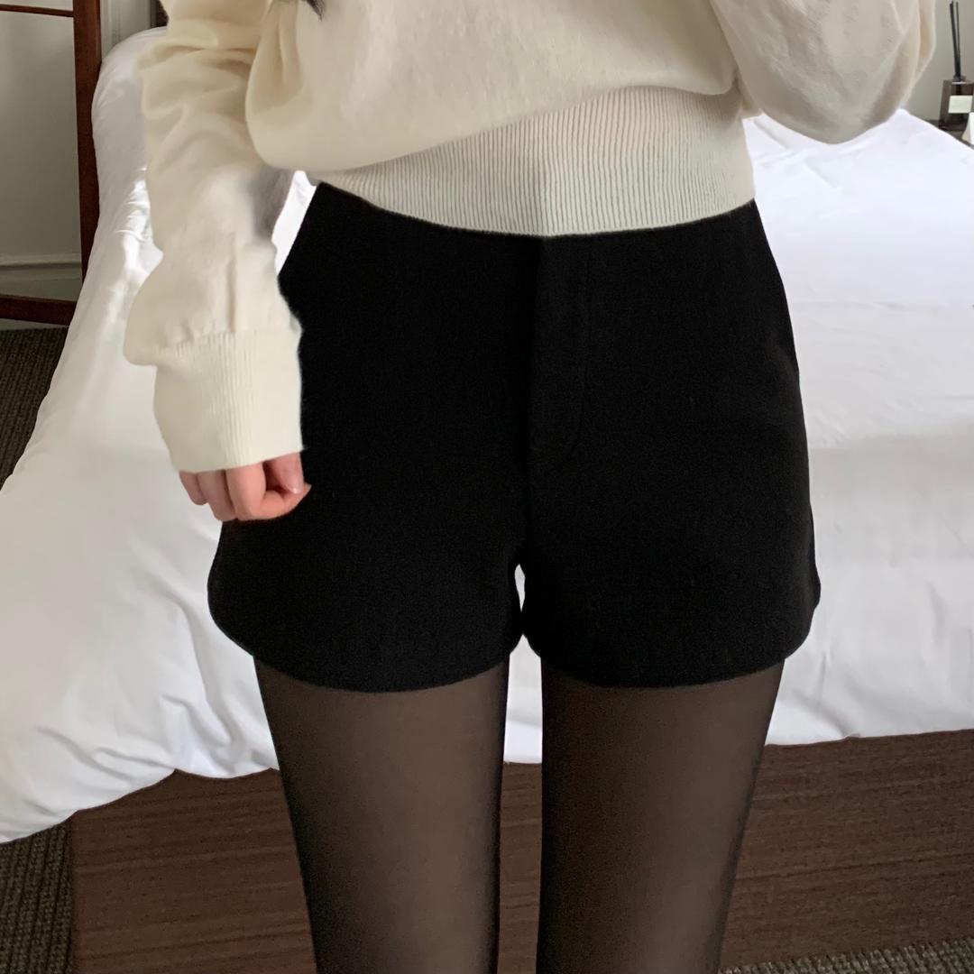 바이영 [코트원단/국내/겨울팬츠] 말라핏 도톰 모직 울 반바지