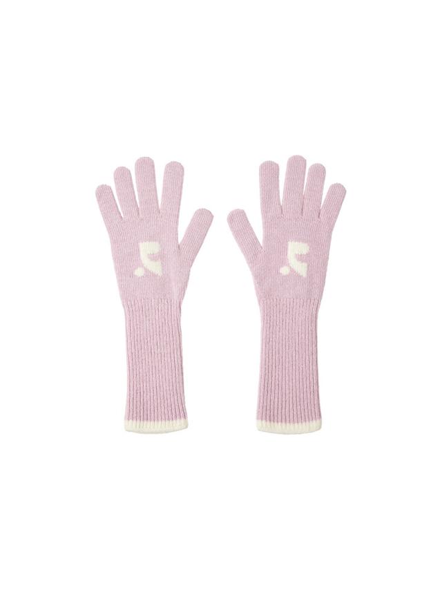 KNIT LONG GLOVE - PINK
