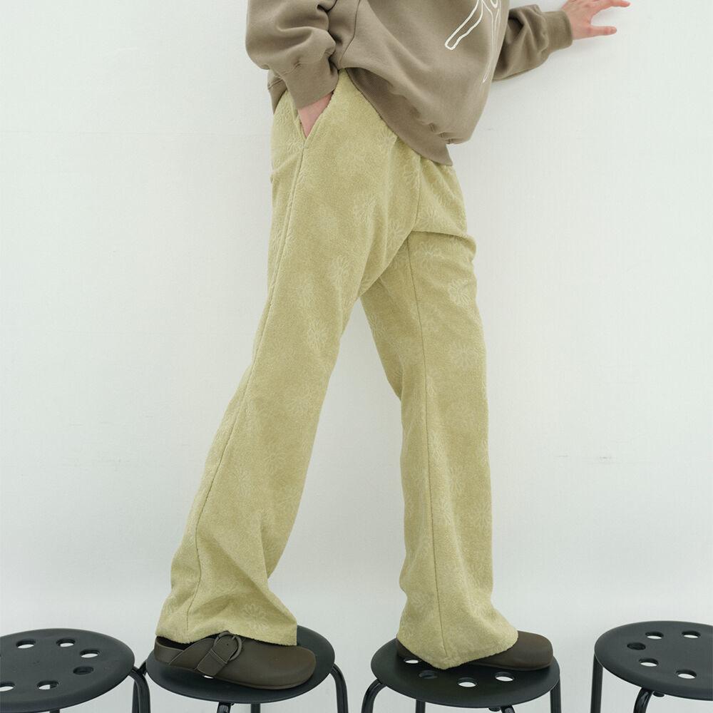 테리 플라워 밴딩 팬츠 (Cloudy Lemon)