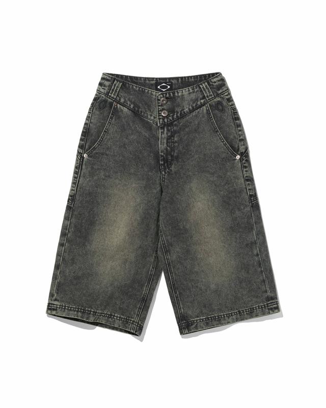 WASHED BERMUDA PANTS_WASHED BLACK GREEN