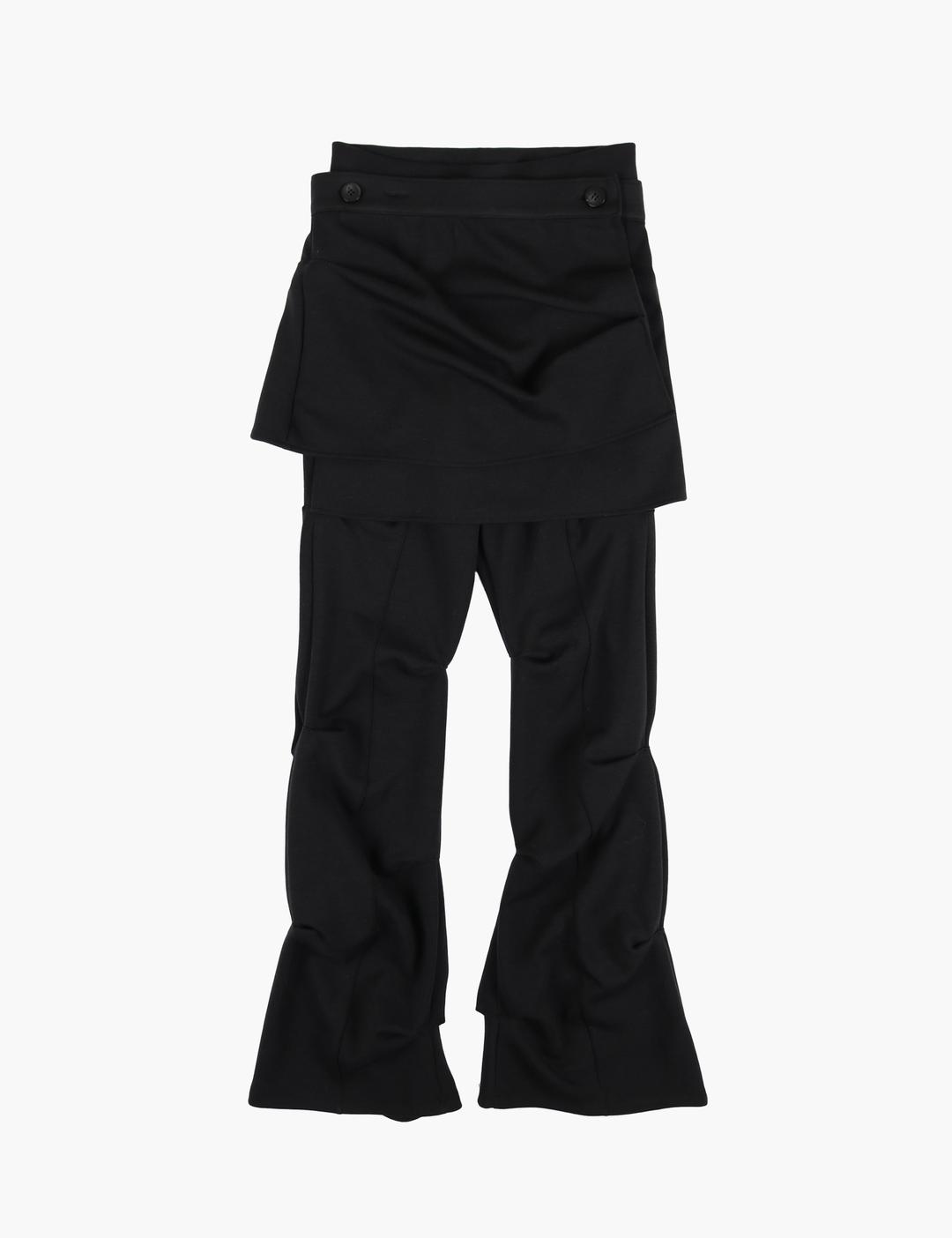 랩 오버 턱 팬츠 (블랙)