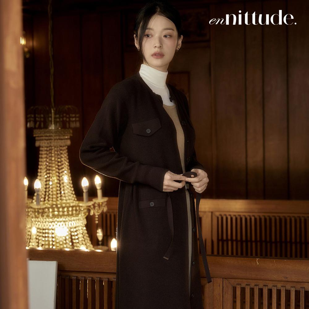 엔니튜드 니트 롱코트 3종 택1