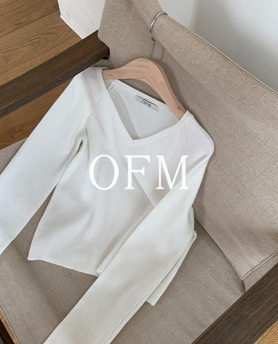 [간절기][가을신상🍁][가을니트][무료배송][ofm] 베이직 골지 브이넥 슬림핏 니트 (knit)(비스코스50%)
