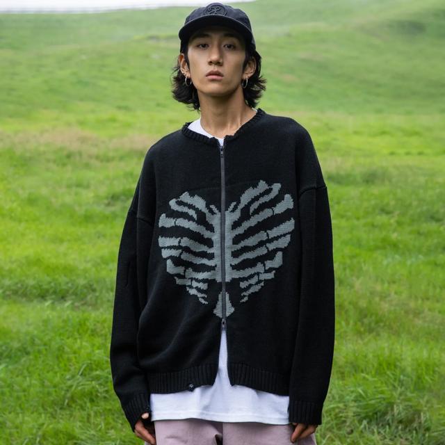 XTK037 보운 니트 집업 (BLACK)