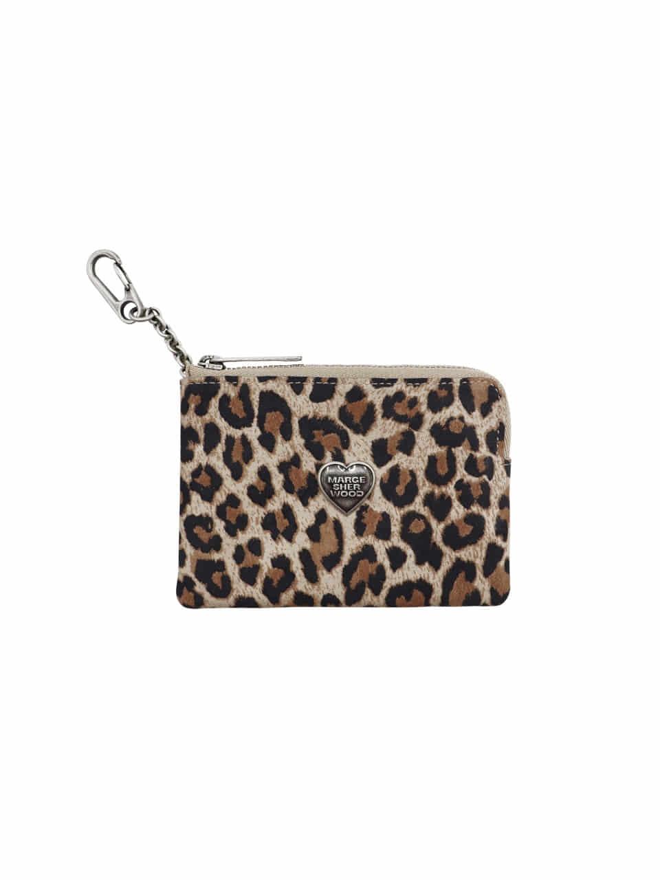 HEART ZIPPER WALLET_SILVER LOGO_cream leopard suede