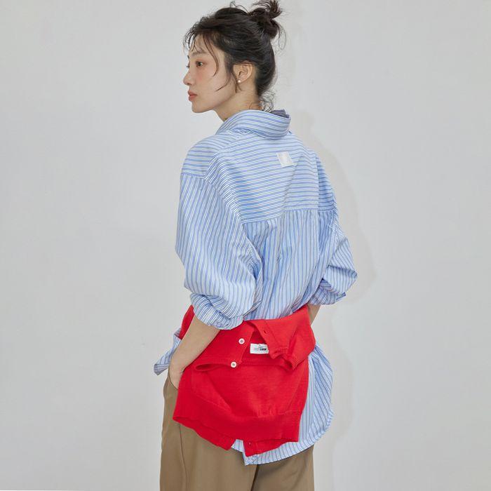OVERSIZED STRIPE SHIRTS BLUE